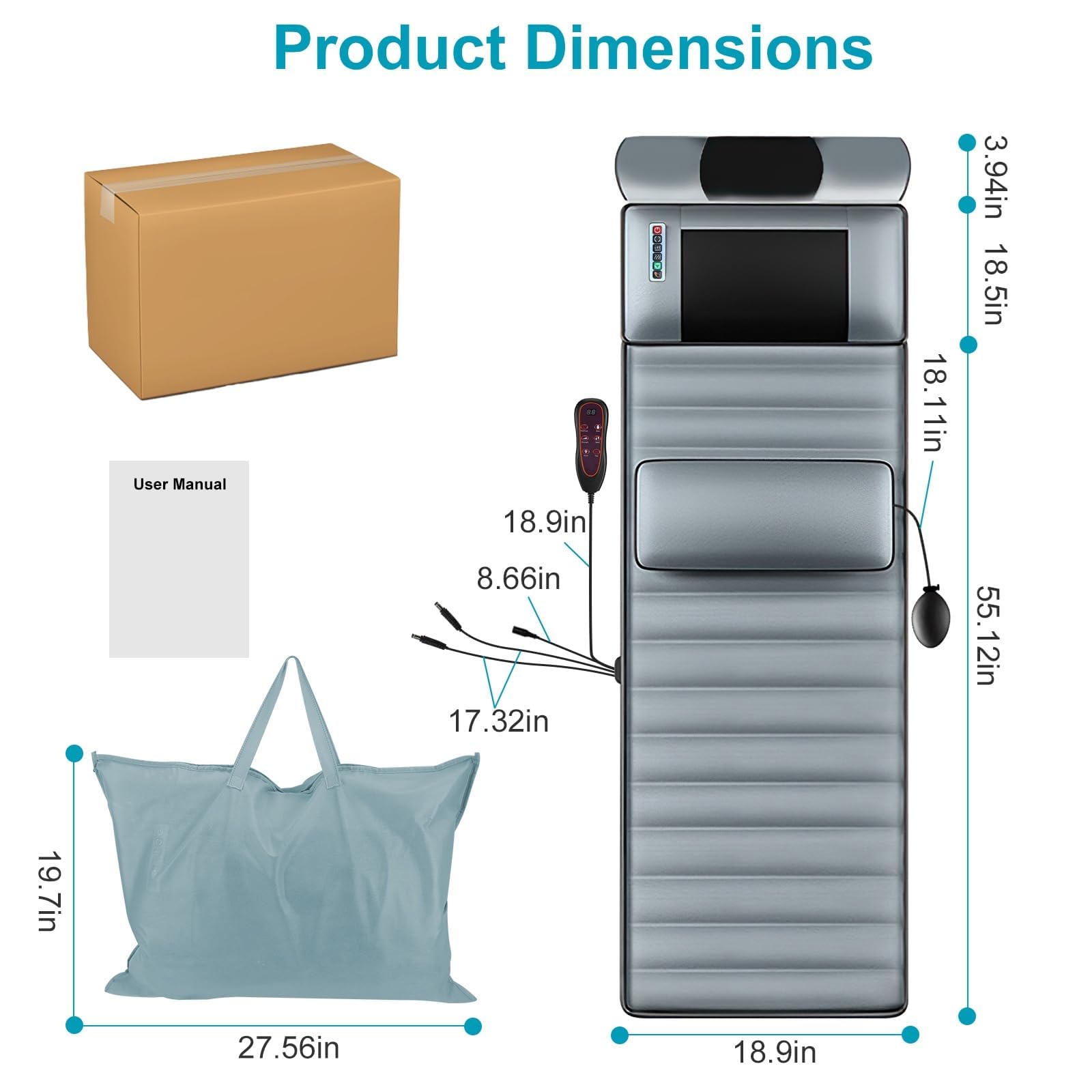 TeqHome soft fabric keeps skin comfortable during long massage sessions