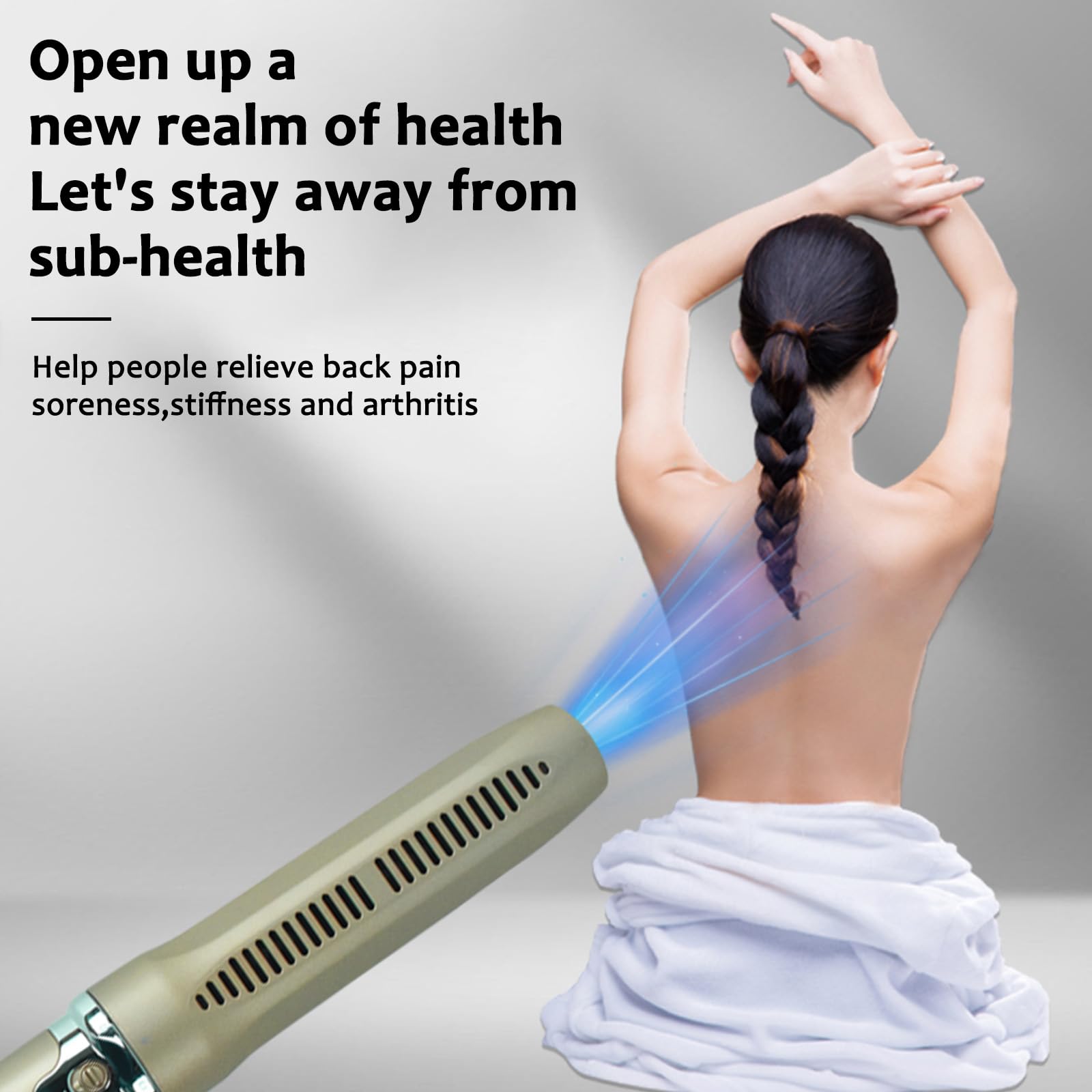 Terahertz Therapy Wand offers warm air and three heat levels for customizable comfort.