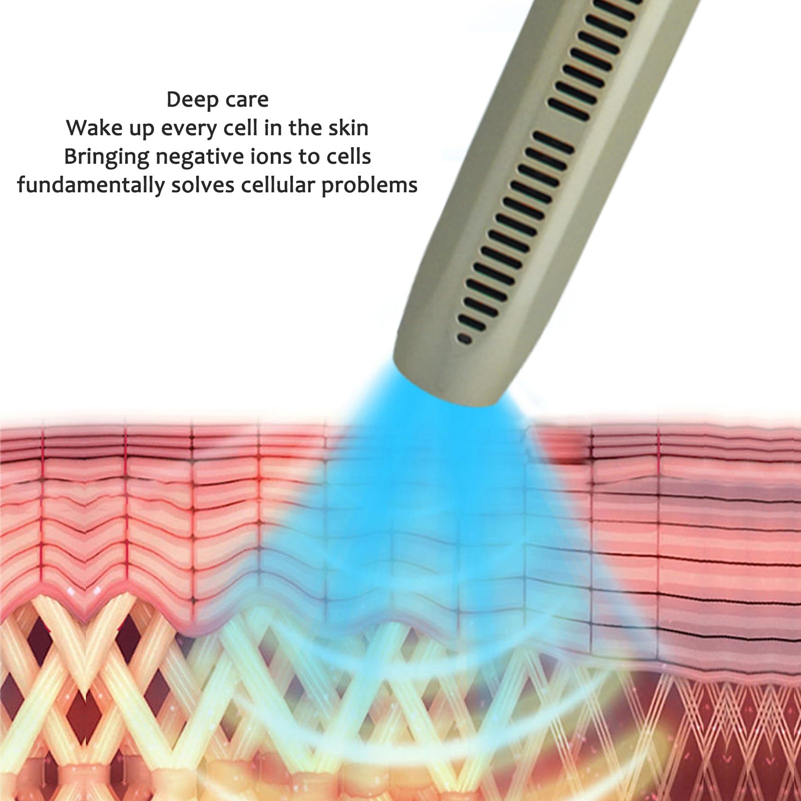 Terahertz Therapy Wand used with water exposure mode to enhance hydration ritual.
