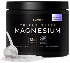 Terra Elmnt Triple Sleep bottle label highlights Magtein magnesium blend for restful nights.