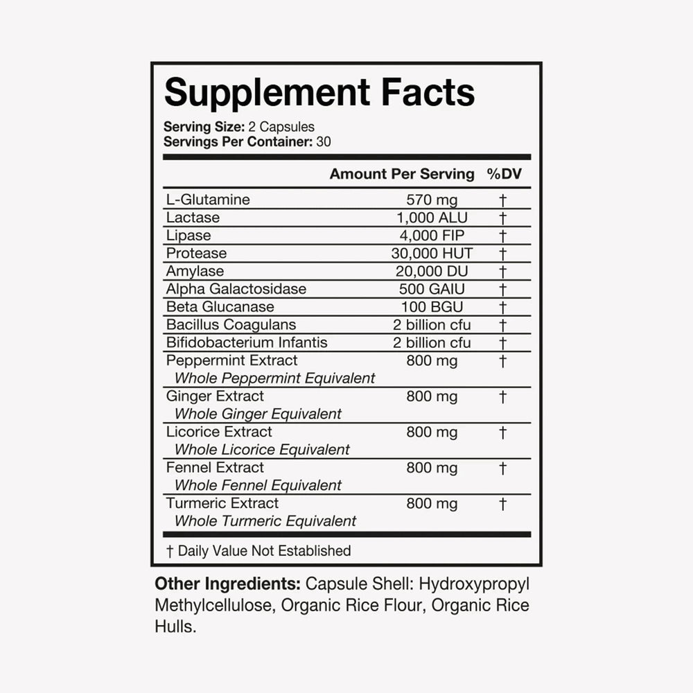 Terra Health Essentials Bloat Control with a healthy meal suggests post-meal relief.