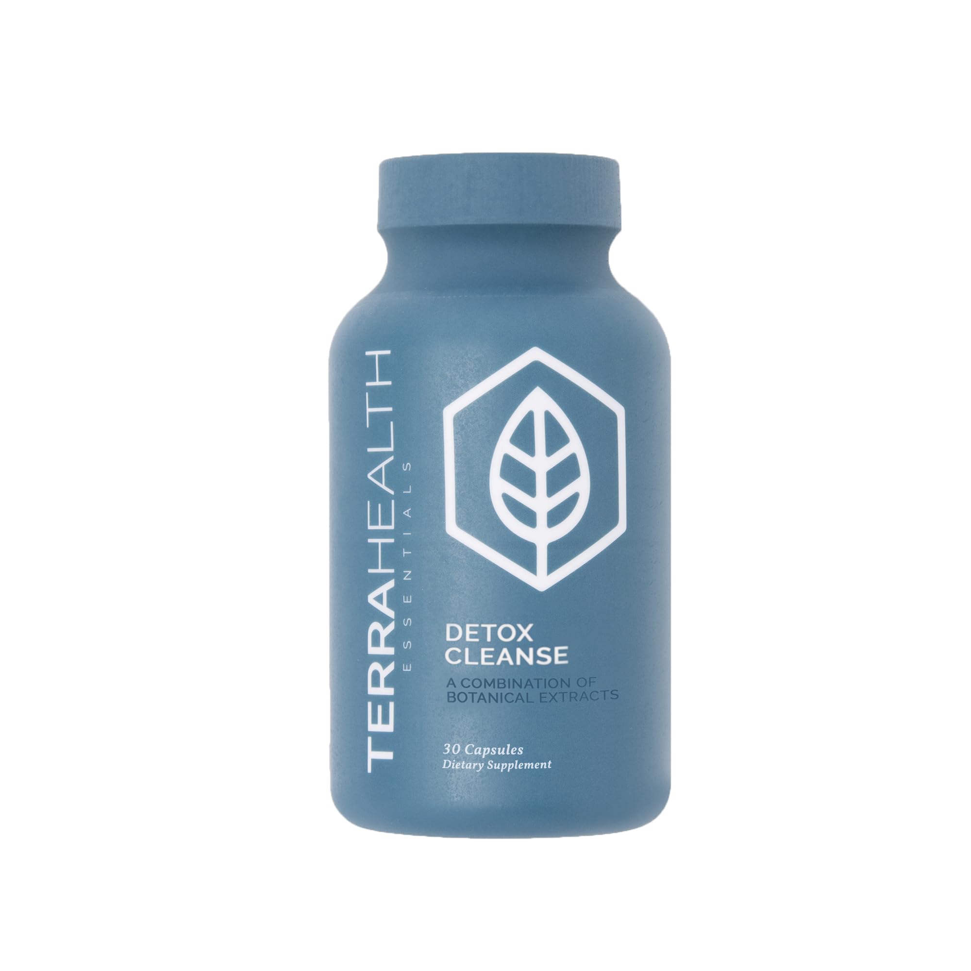 Terra Health Essentials Detox Cleanse bottle front view for daily gut balance.
