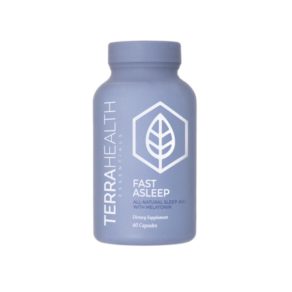 Terra Health Essentials Fast Asleep bottle front view promotes restful sleep