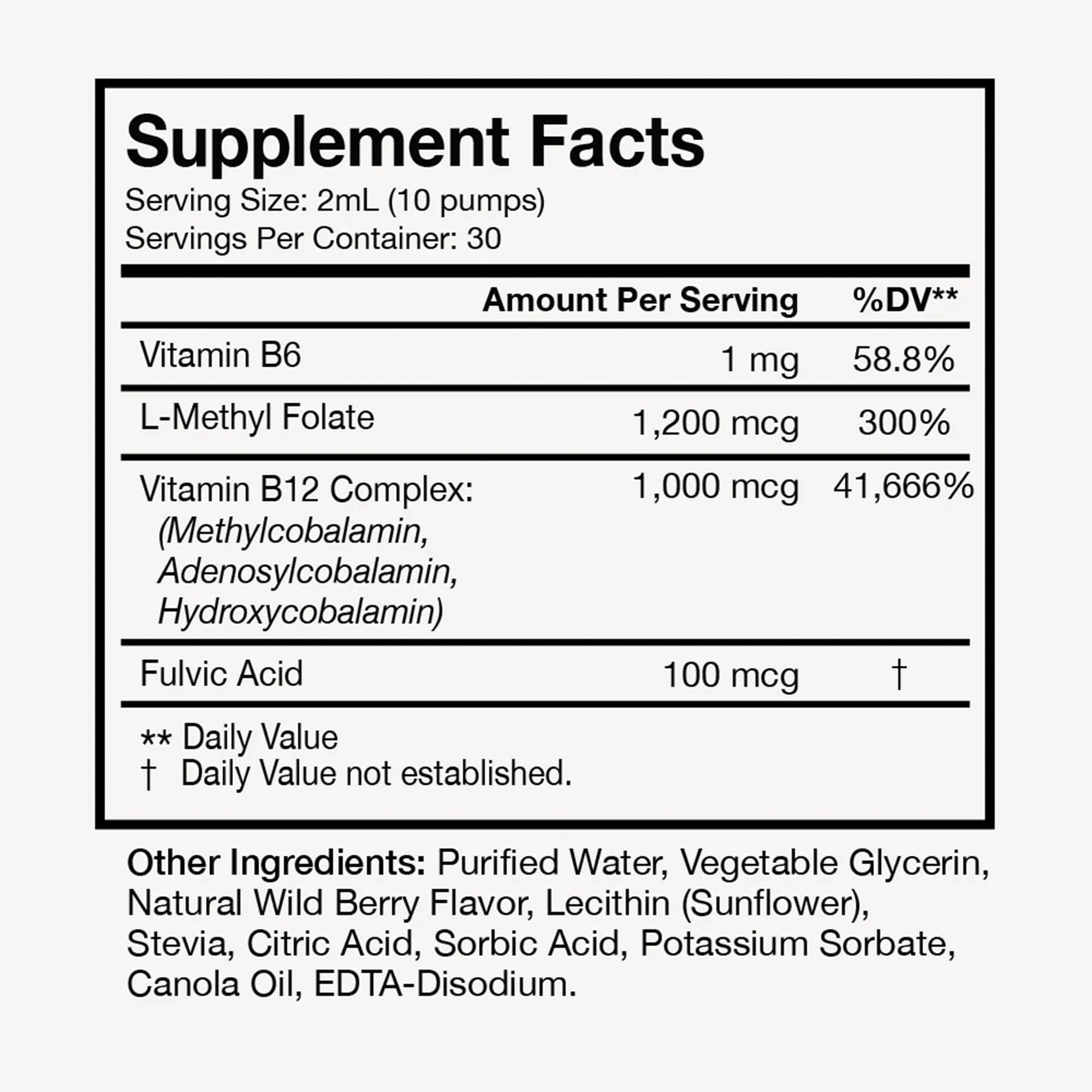 Label of Terra Health Essentials Liposomal B12 highlighting absorption and potency