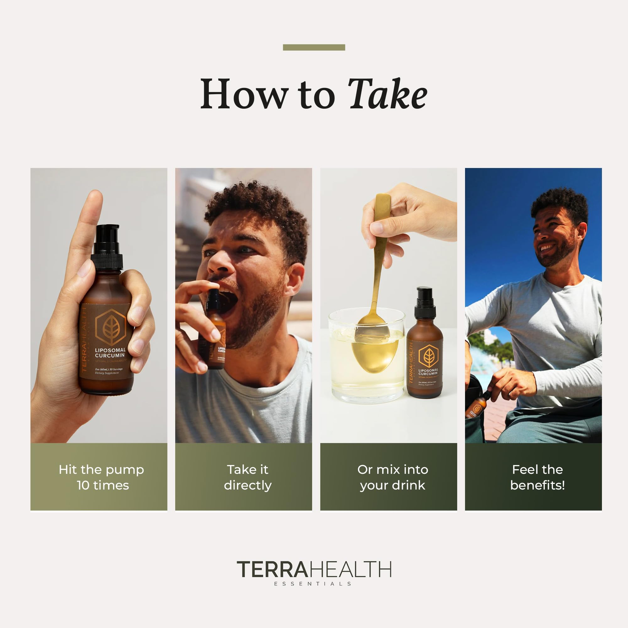 Terra Health Essentials liposomal curcumin drops black pepper addition for flavor and absorption