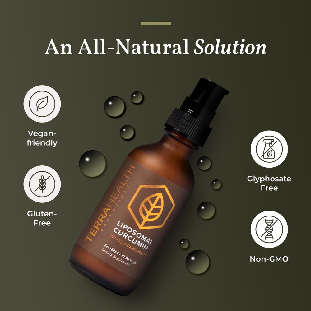 Terra Health Essentials liposomal curcumin drops fulvic-acid ingredient label