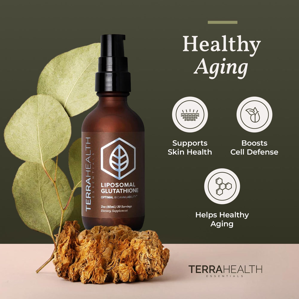 Terra Health Essentials liposomal glutathione pump-dispense for convenient dosing.