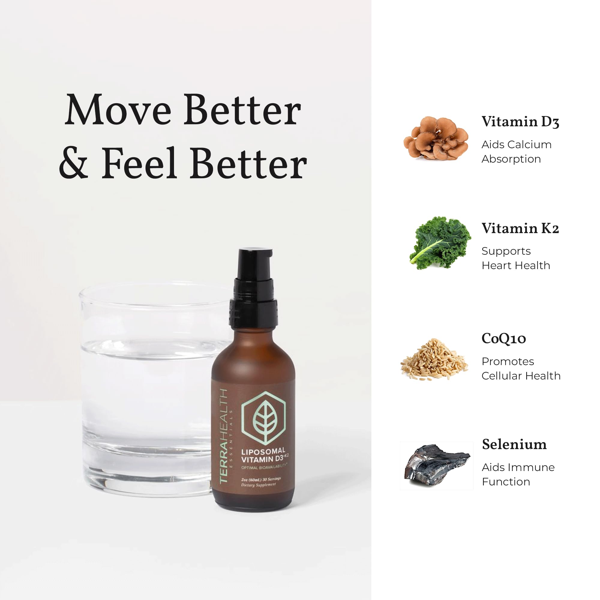 Terra Health Essentials liquid dropper for precise daily use.