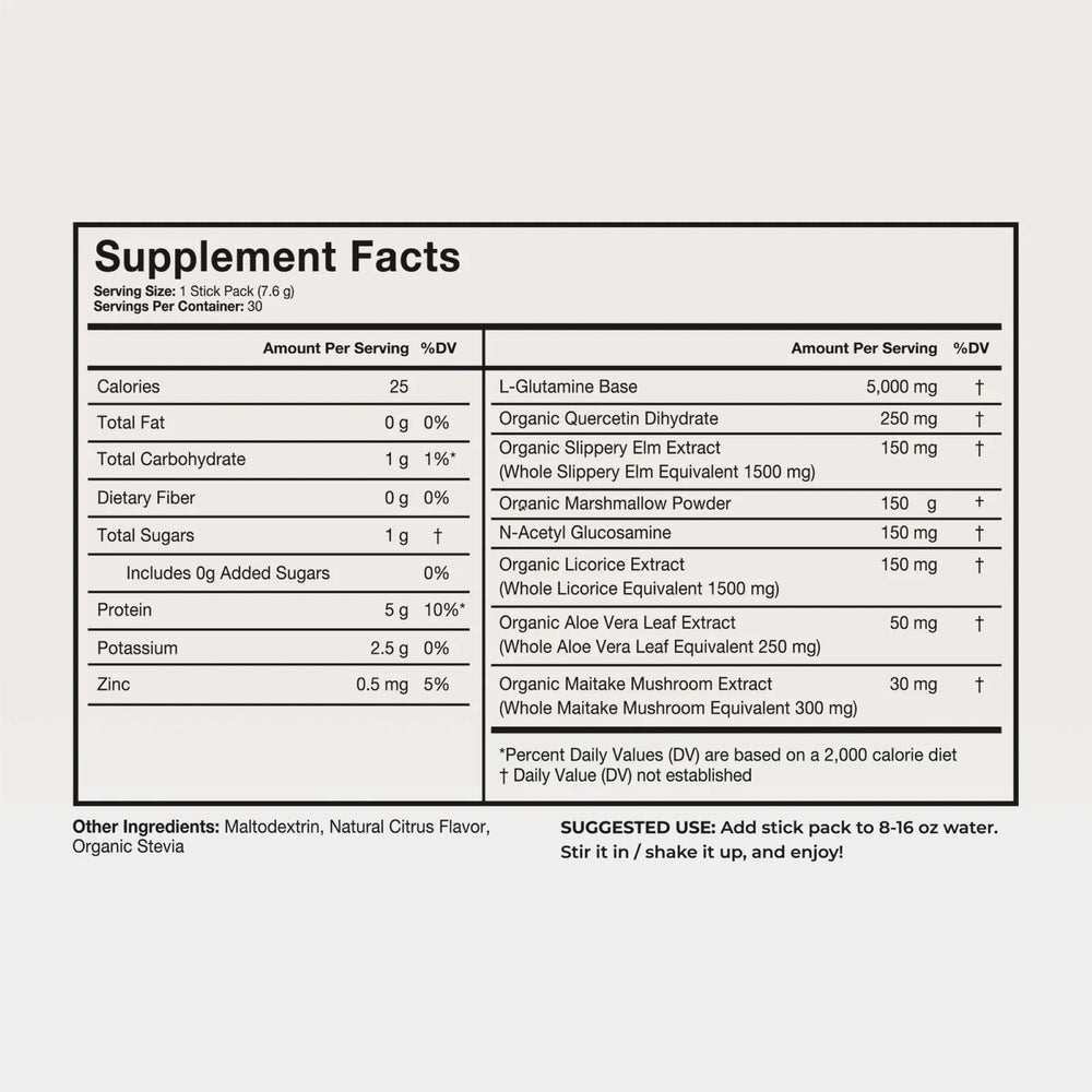 Solusticks Gut packaging, vegan and gluten-free formulation highlighted.