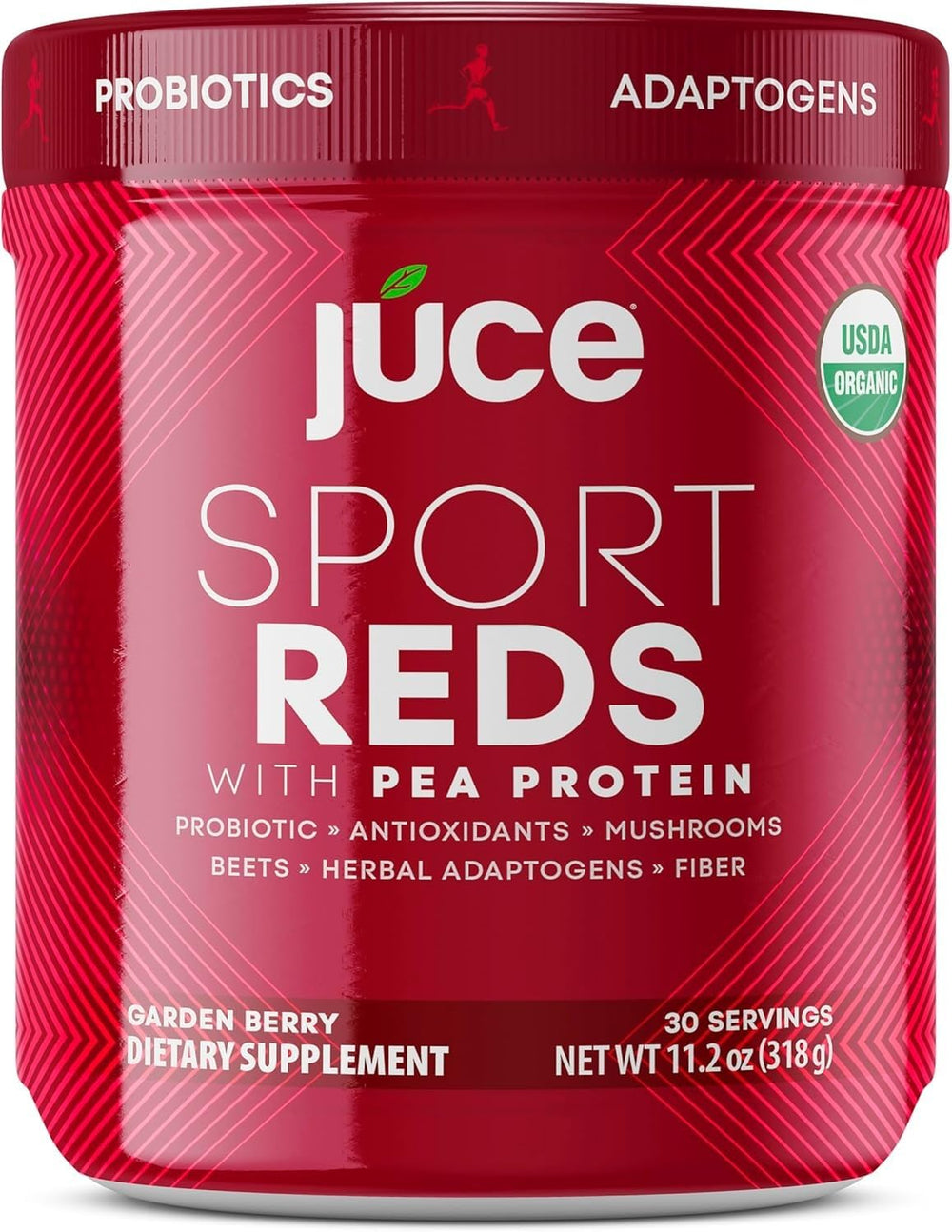 Terra Kai Juce SR7 Reds bottle highlights organic superfood blend and protein