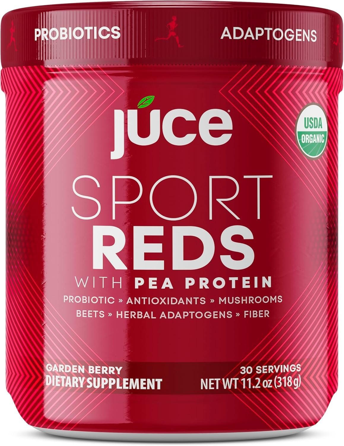 Terra Kai Juce SR7 Reds bottle highlights organic superfood blend and protein