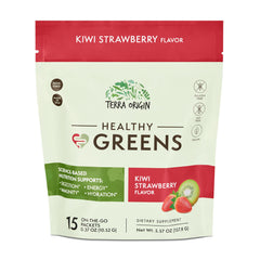Terra Origin Greens Kiwi Strawberry 15-Pack for on-the-go daily nutrition