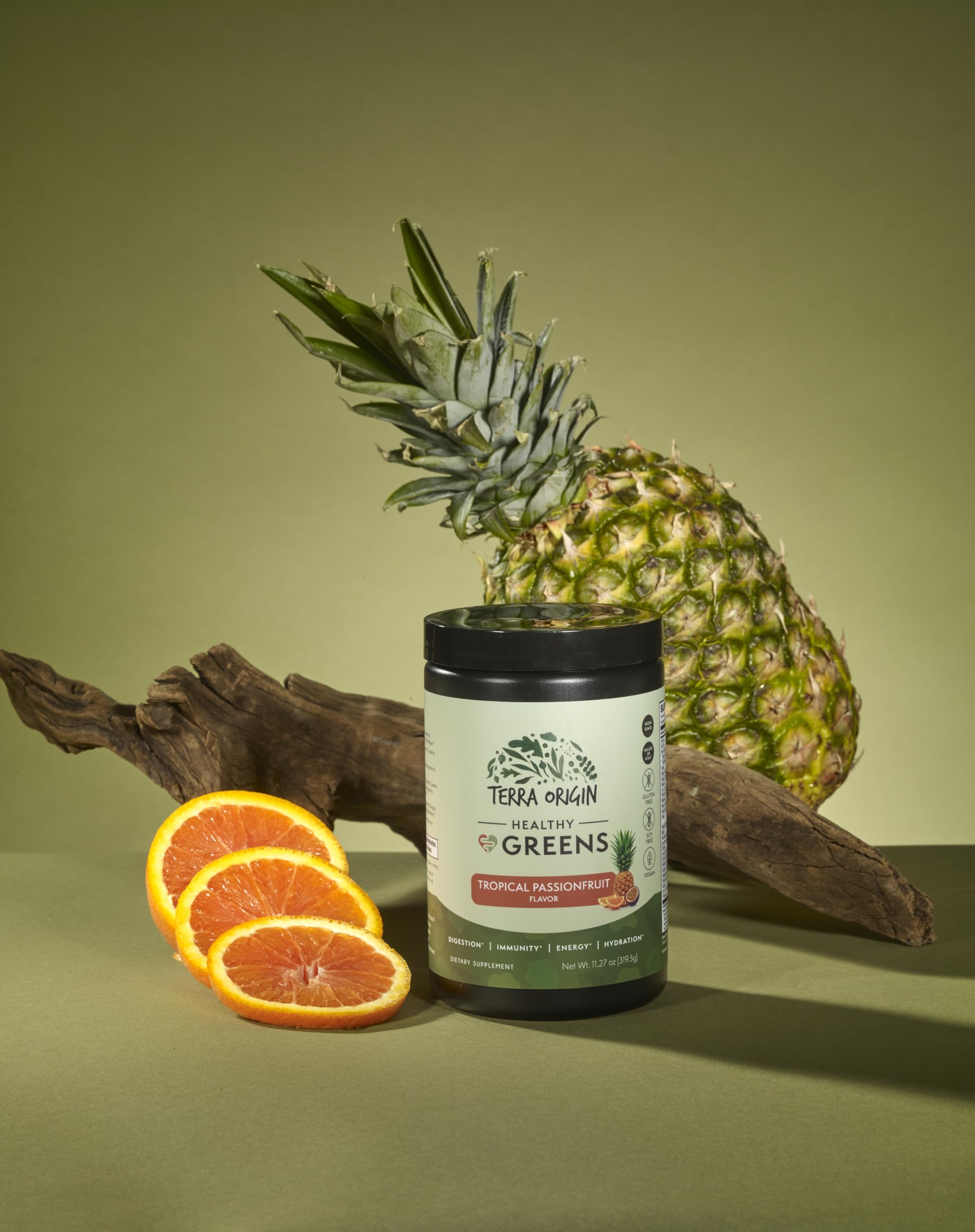 Morning routine with TERRA ORIGIN greens powder boosting energy