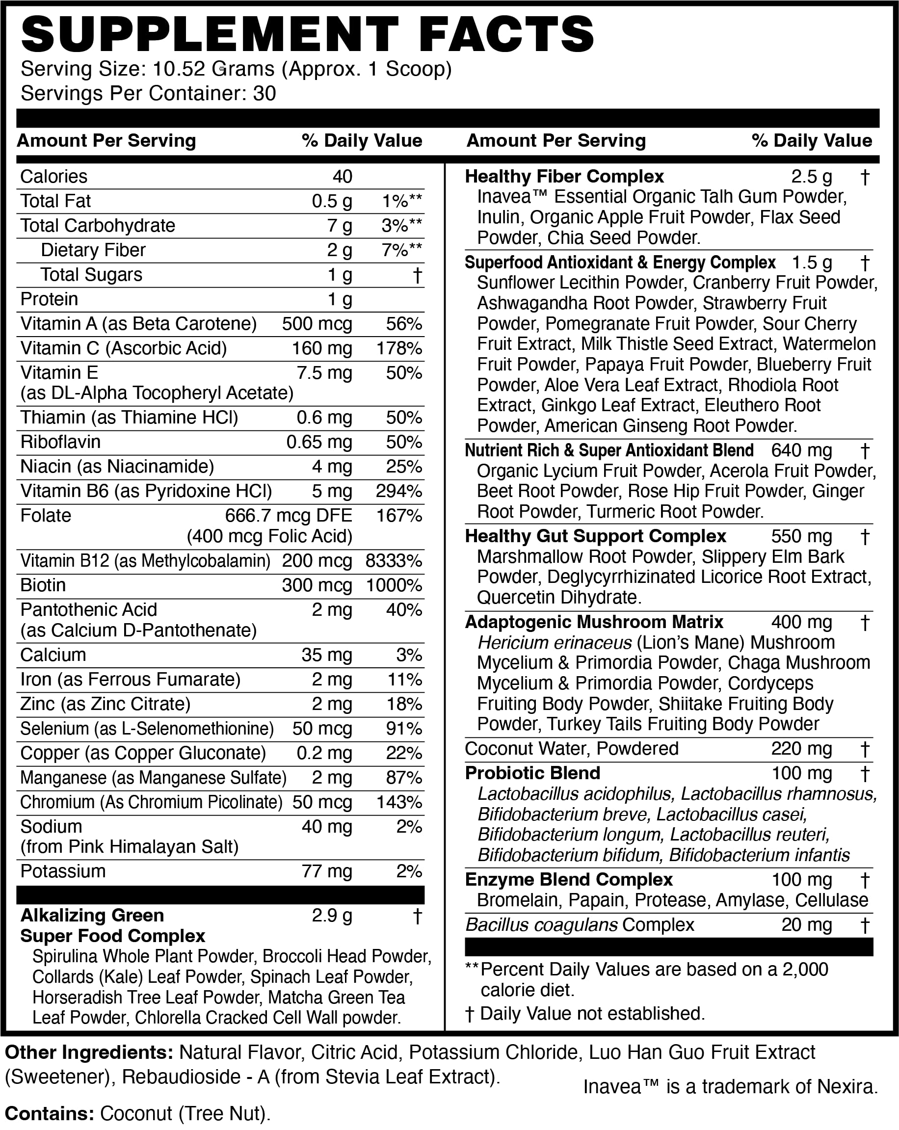TERRA ORIGIN Healthy Greens probiotic and enzyme blend close-up for gut health support.