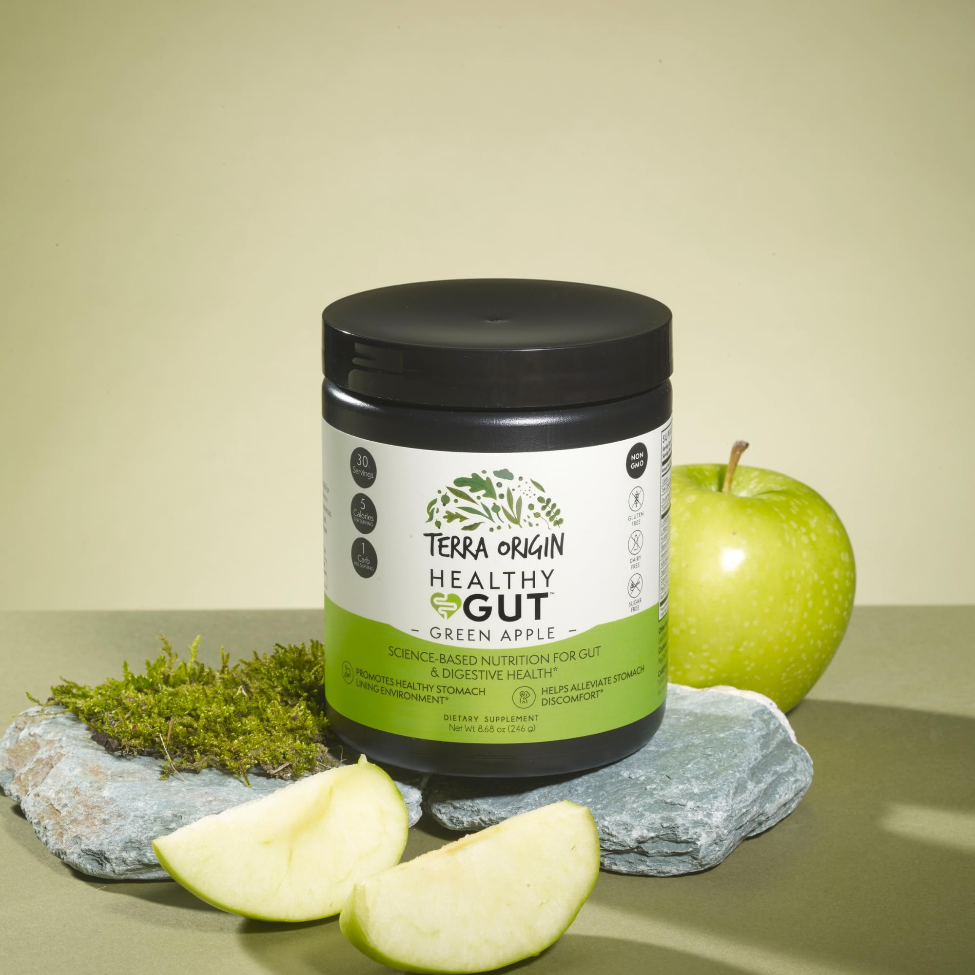 Powder scoop ready to mix for daily gut support