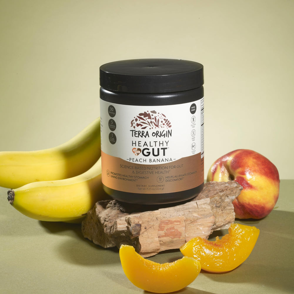 Terra Origin Healthy Gut scoop measures a serving for easy daily use