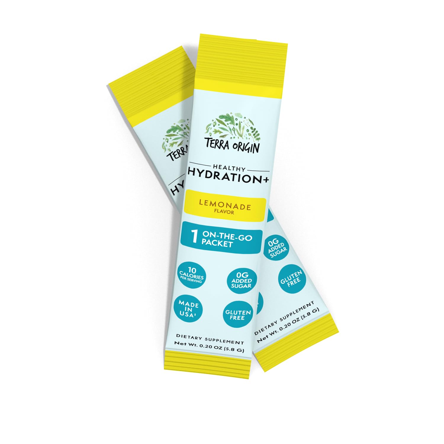 TERRA ORIGIN sugar-free gluten-free label emphasizing a clean ingredient profile.