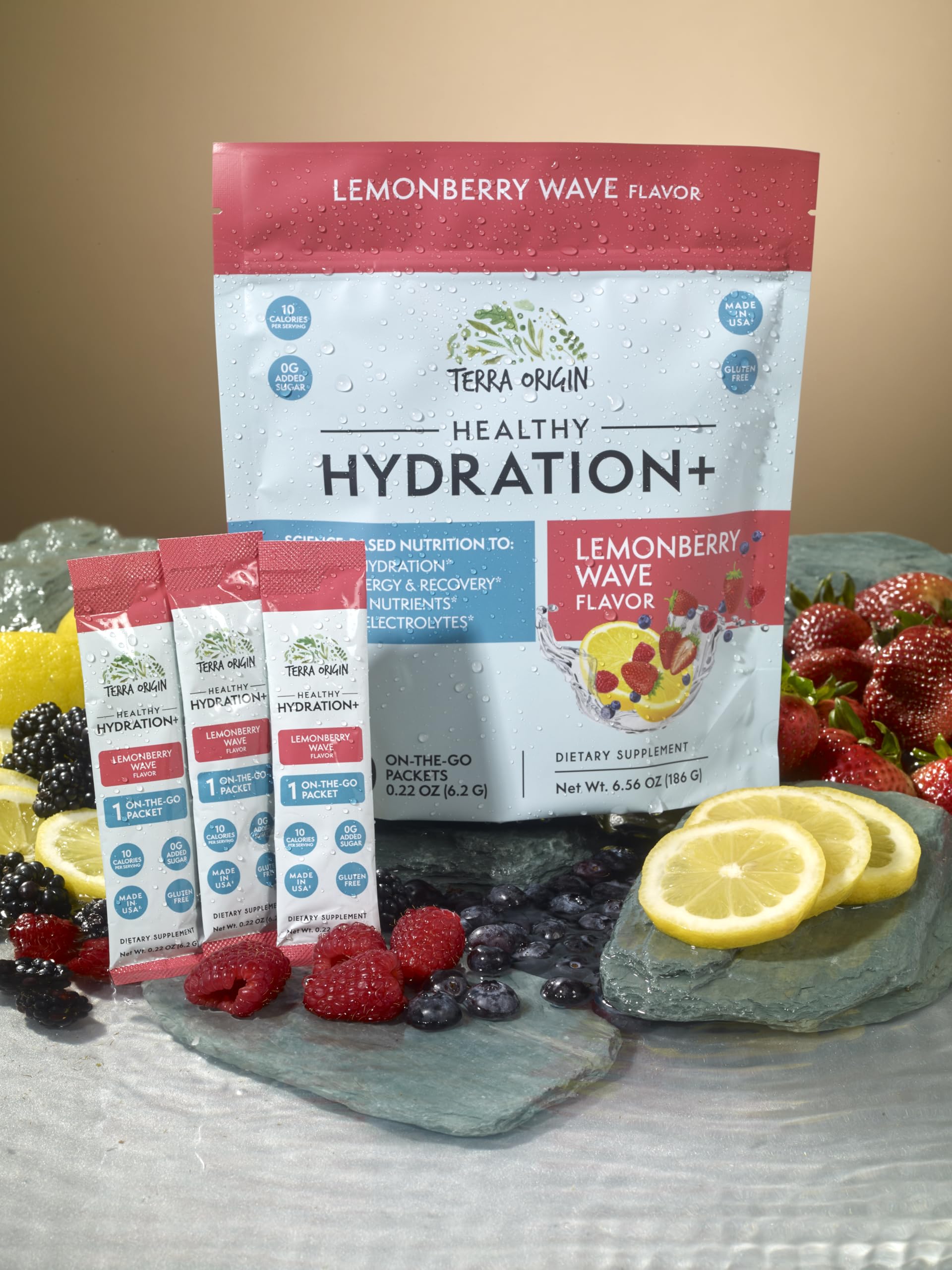 Terra Origin zero sugar electrolyte packet ideal for workouts and travel