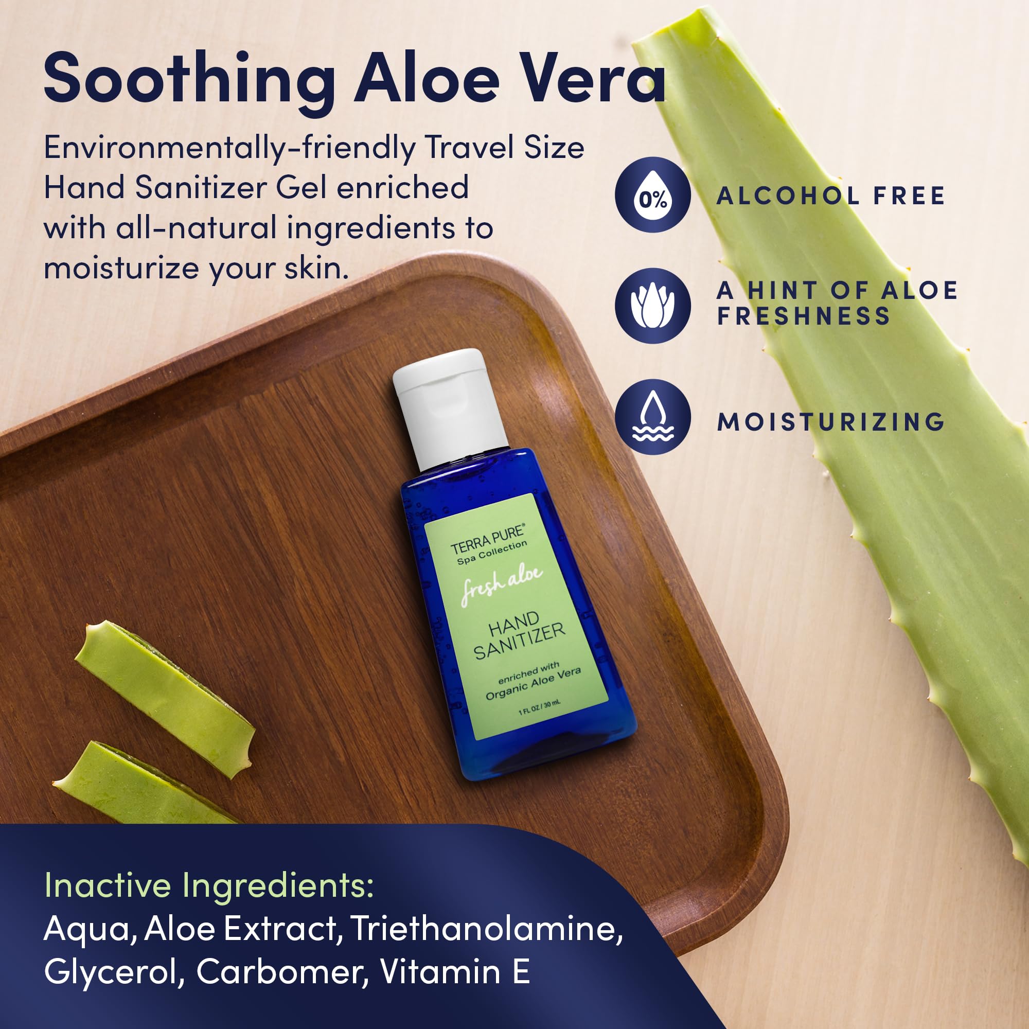 Terra Pure aloe vera vitamin E enriched gel promotes soft, conditioned hands