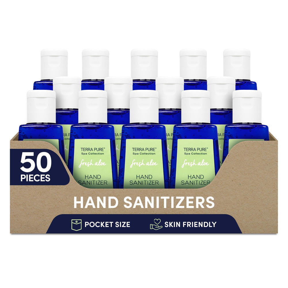 Terra Pure hand sanitizer gel 1oz bottle for quick, non-drying sanitizing