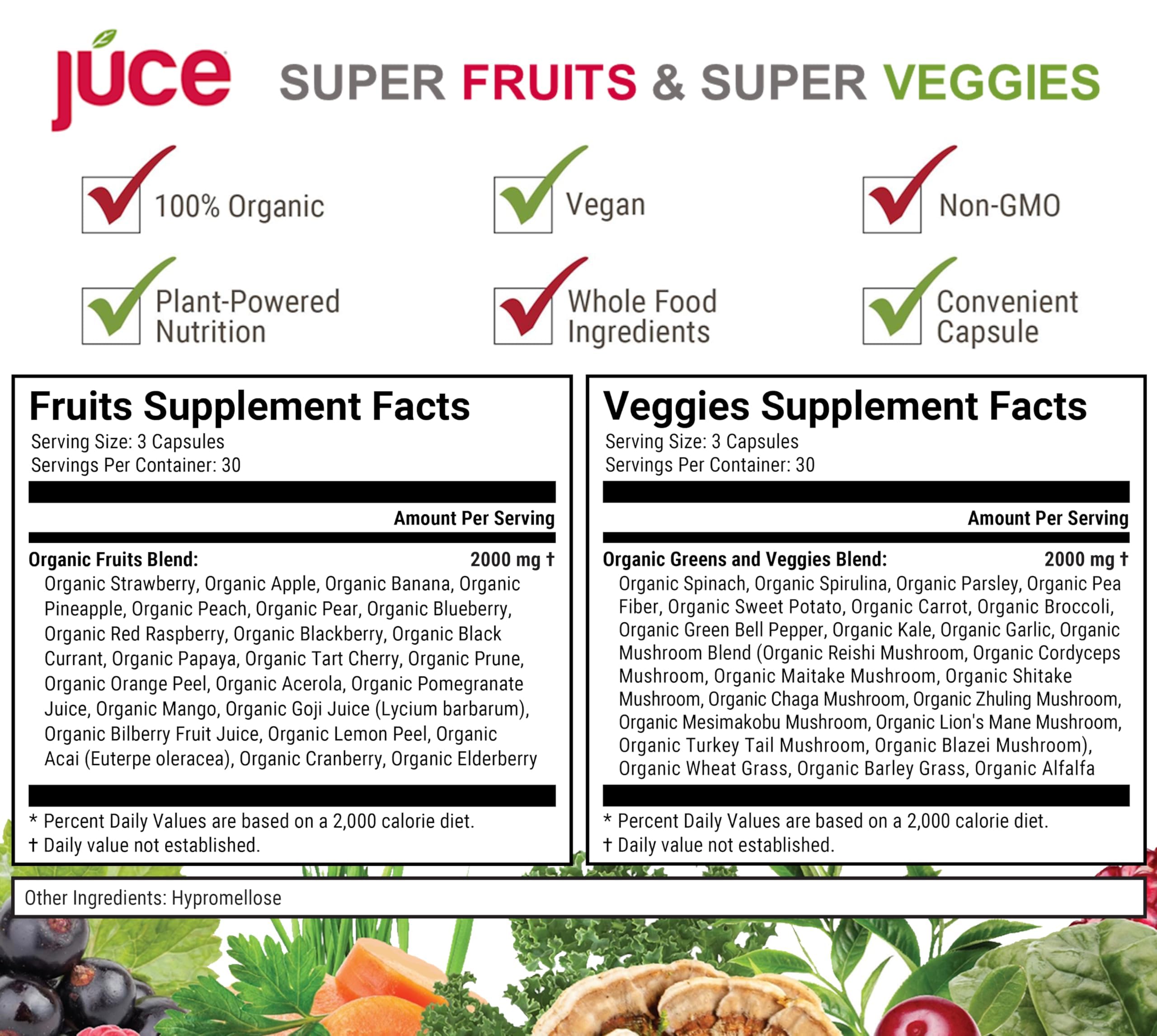 Terra Kai Juce Original Formula fruits and veggies plate suggests diverse nutrients