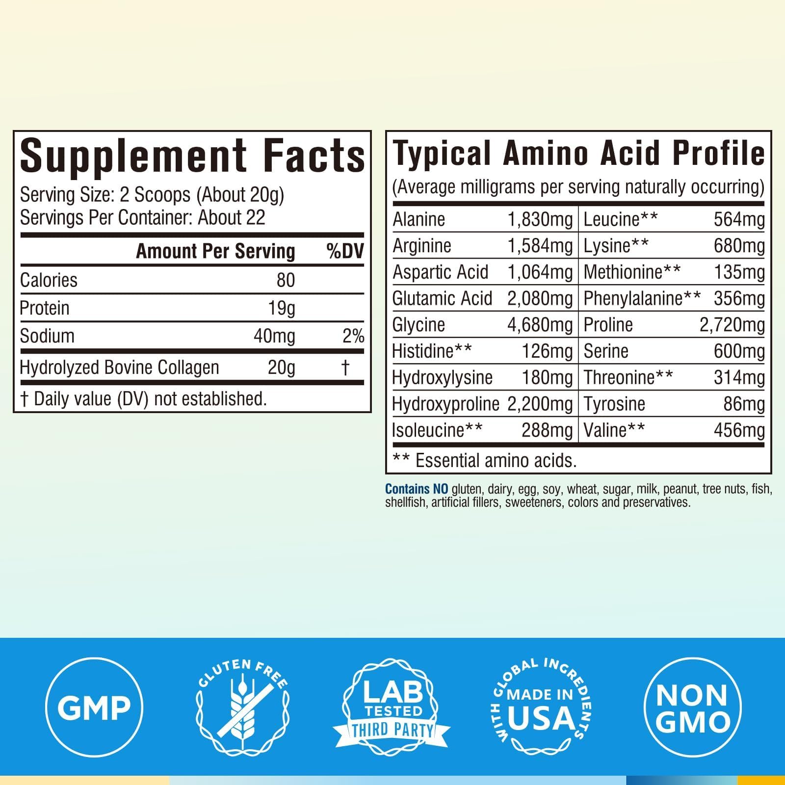 Terranics collagen powder jar shows unflavored mixability