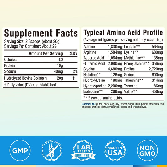 Terranics collagen powder jar shows unflavored mixability