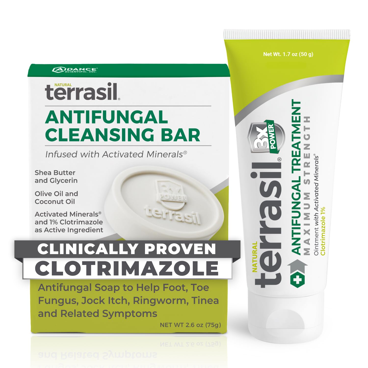 Terrasil antifungal cream tube for targeted itching relief.