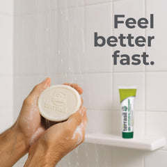 Terrasil Antifungal Soap bar natural ingredients label showcasing moisturizing coconut oil.