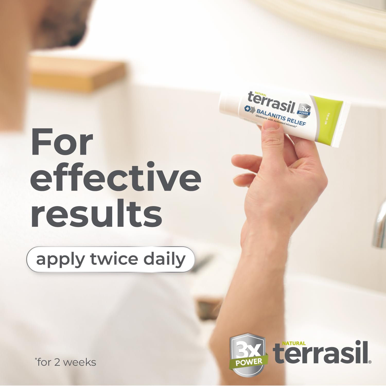 Terrasil dermatologist-tested label on tub for sensitive skin.