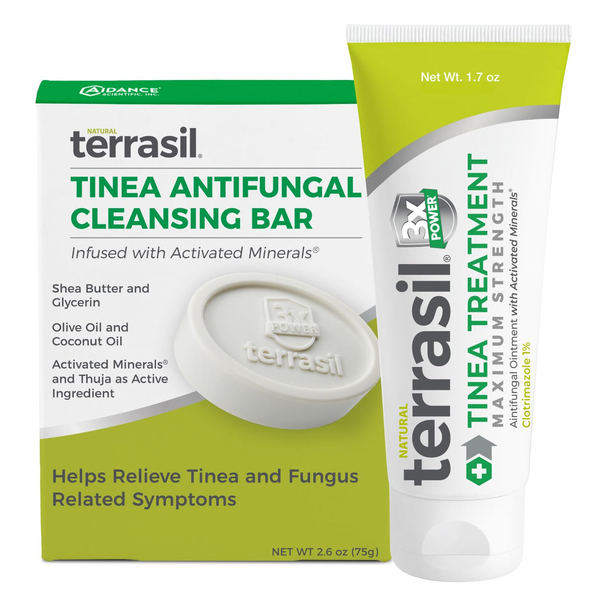 Terrasil tinea versicolor cream tube shows potent antifungal relief for irritated skin
