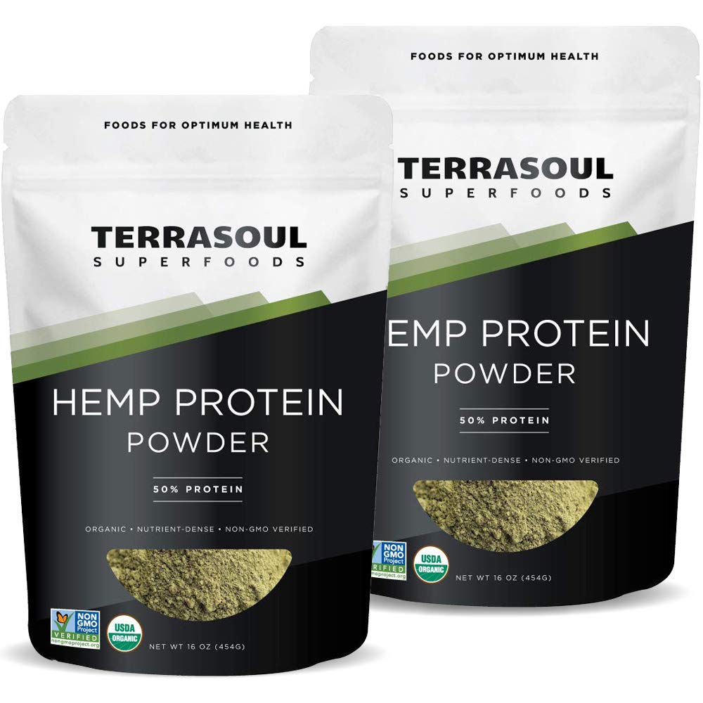 Terrasoul hemp protein powder packaging, 2 lb, ideal for convenient shakes