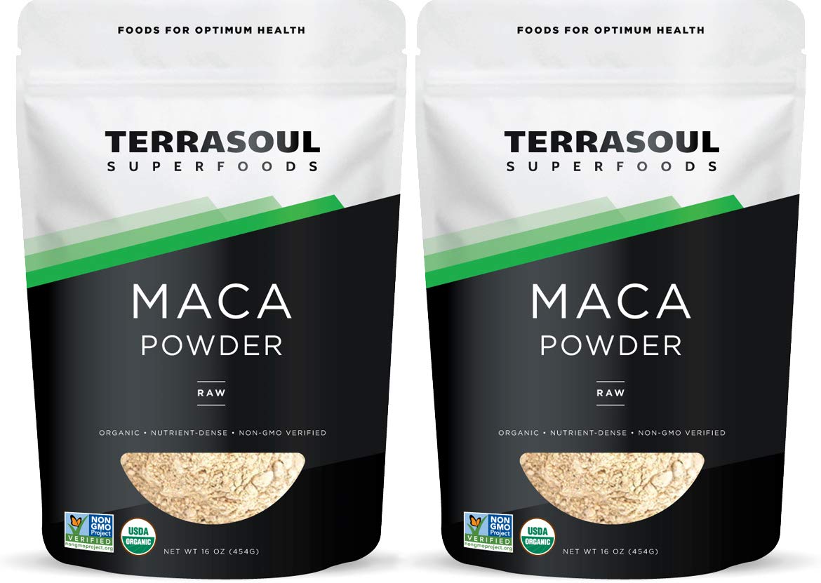 Terrasoul Maca Powder pack of 2 pouches displayed for home use and daily energy.