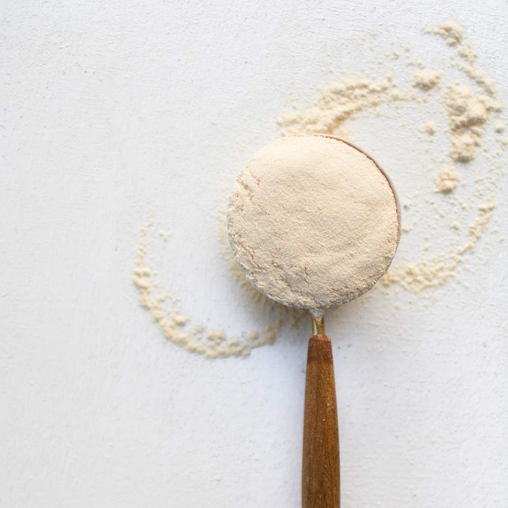 Terrasoul Maca Powder in a shake glass demonstrating versatile beverage mixing.
