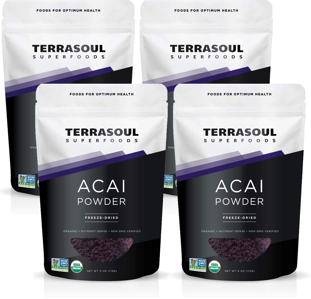 Terrasoul Organic Acai Powder packaging front, ideal for daily smoothies.