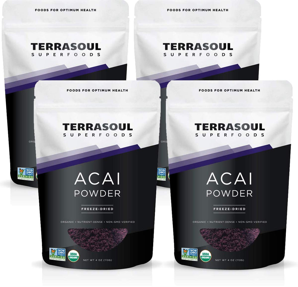 Terrasoul Organic Acai Powder packaging front, ideal for daily smoothies.