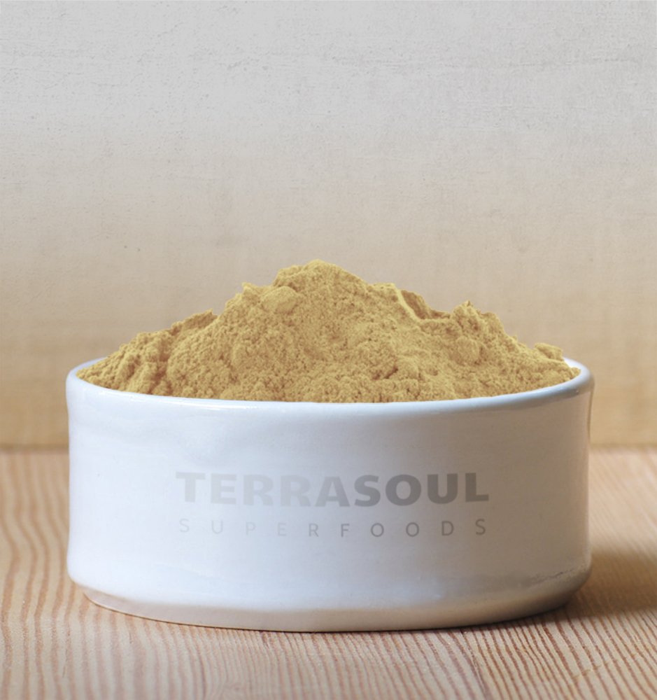 Terrasoul Triphala Powder bulk packaging indicates two-pound quantity