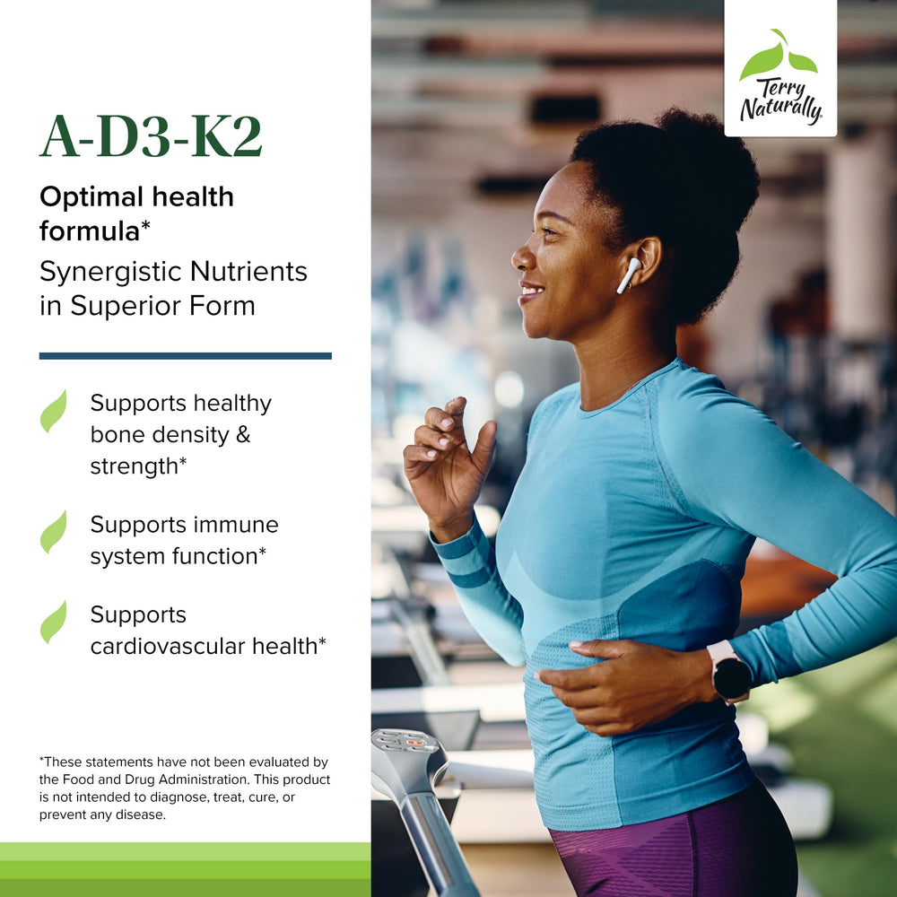 Terry Naturally A•D3•K2 ingredients label detailing vitamin blend.