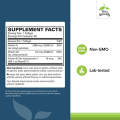 Terry Naturally A•D3•K2 softgels close-up for easy daily dosing.