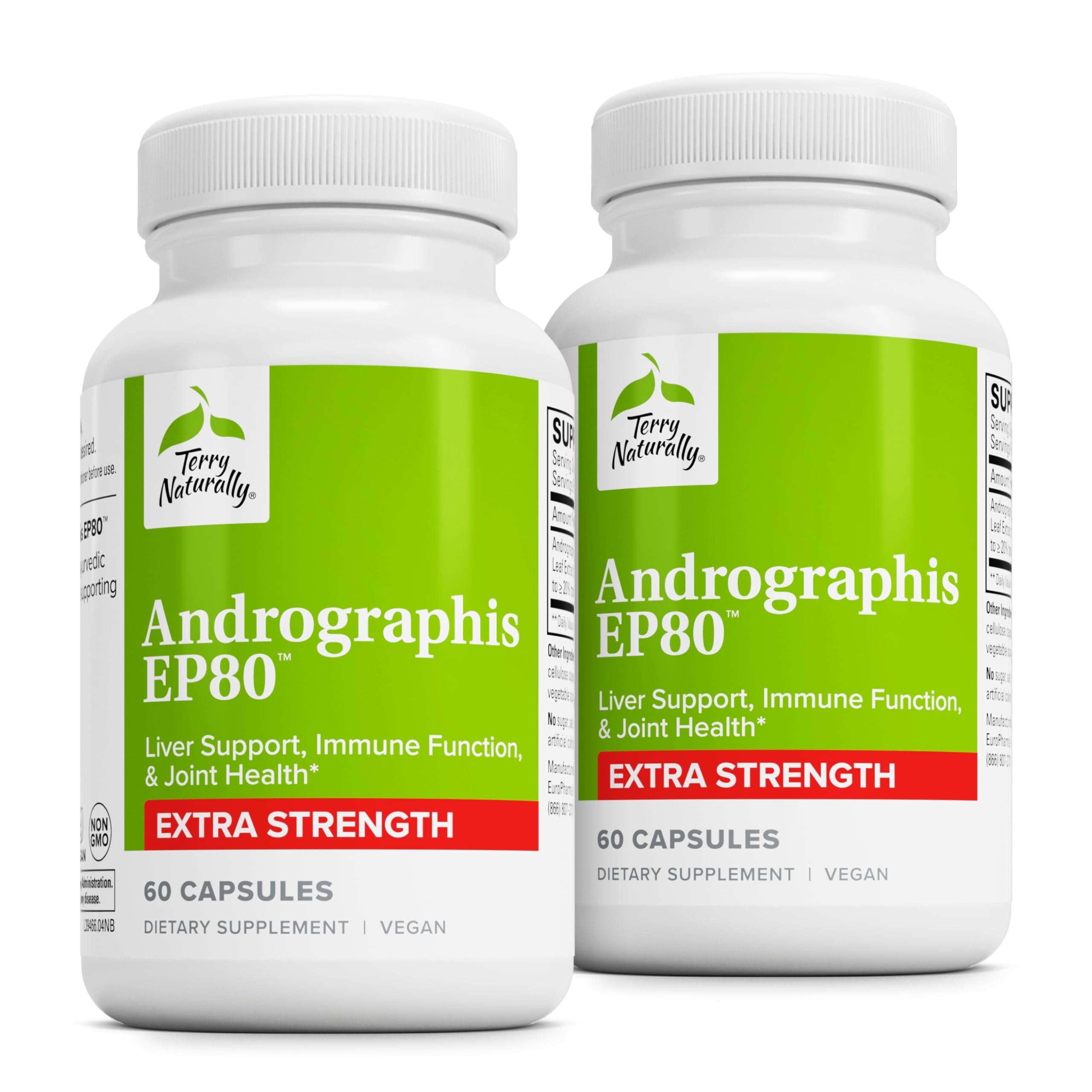 Terry Naturally Andrographis EP80 bottle front for brain health and immune support.
