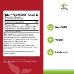 Terry Naturally Ashwagandha EP35 capsules closeup showing energy support potential.