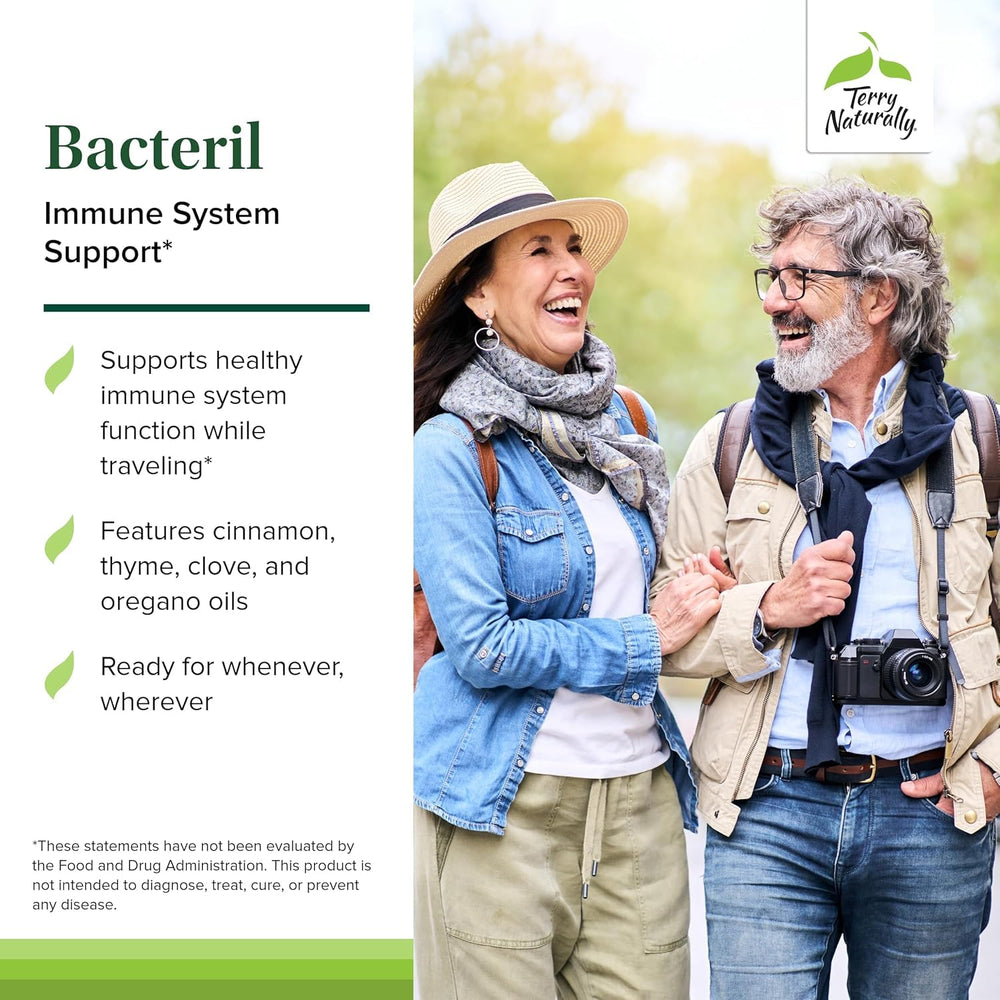 Terry Naturally Bacteril capsules suggesting immune support benefits.