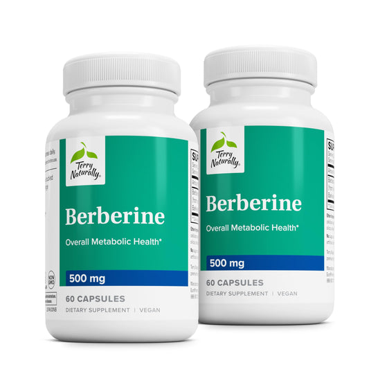 Terry Naturally Berberine bottle for daily metabolic support and overall wellness.
