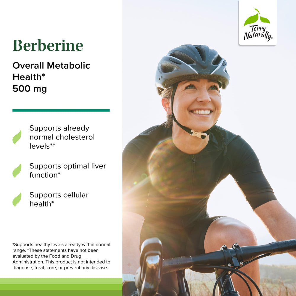 Terry Naturally Berberine capsules ready for convenient daily use.