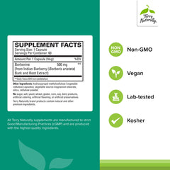Terry Naturally Berberine label highlights minimal ingredients and clean formulation for adults.