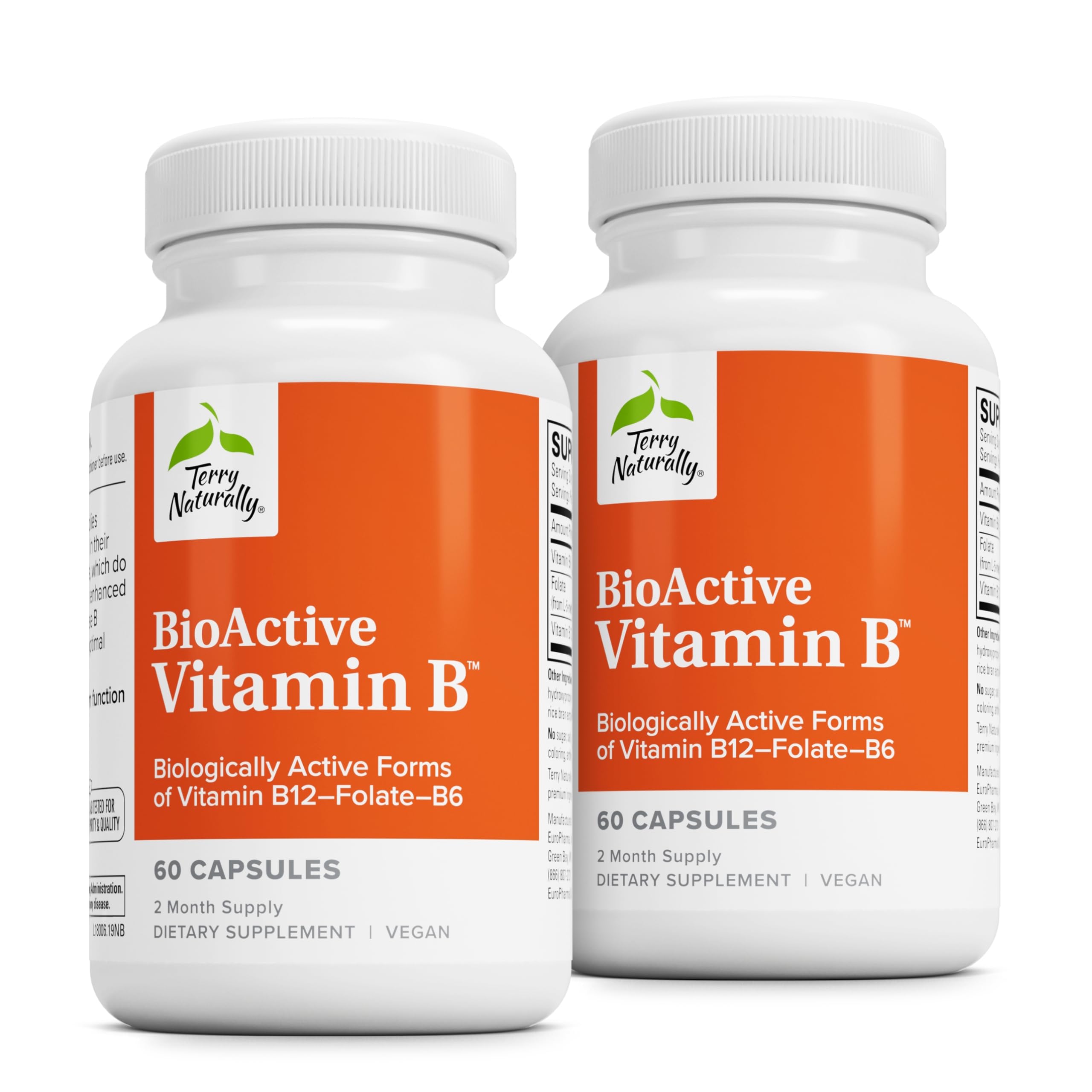 Terry Naturally BioActive Vitamin B bottle showcases daily heart and nerve support.