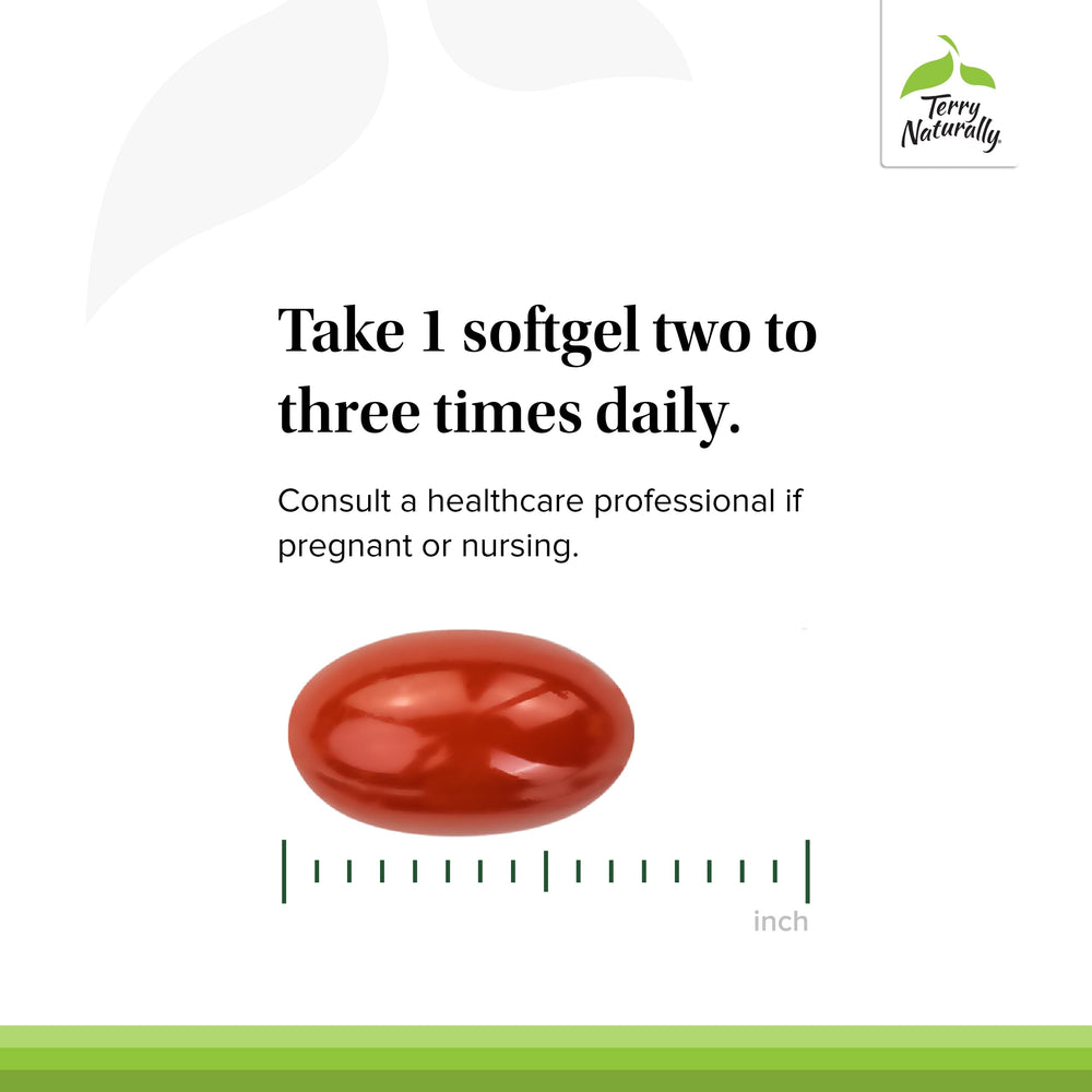 Terry Naturally BosMed panel shows caraway and peppermint for digestive balance