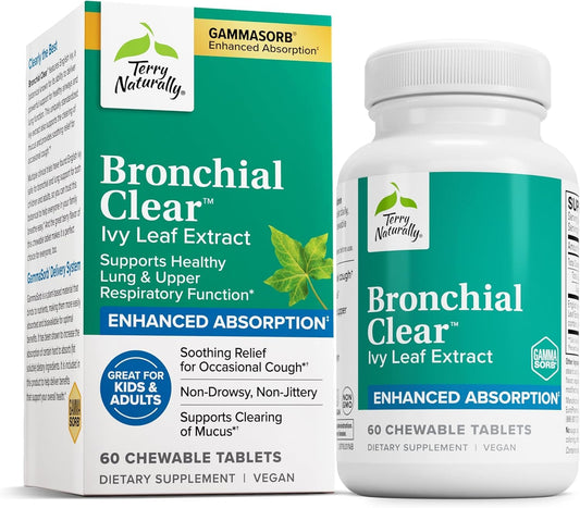 Terry Naturally Bronchial Clear bottle chewables for lung support