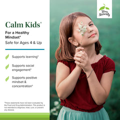 Terry Naturally Calm Kids label info shows a clean, allergen-free formula.