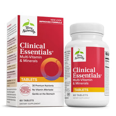 Terry Naturally Clinical Essentials bottle front shows a trusted multivitamin with comprehensive minerals.